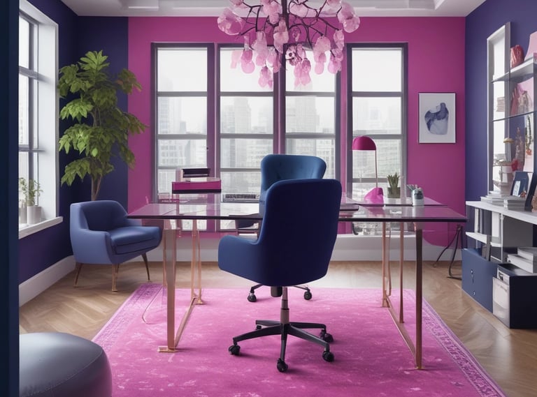 Elegant gold and fuchsia brush strokes on a white background, symbolizing bold change.