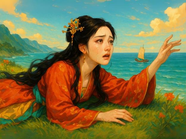 Công chúa Phất Kim đau đớn bên bờ sông