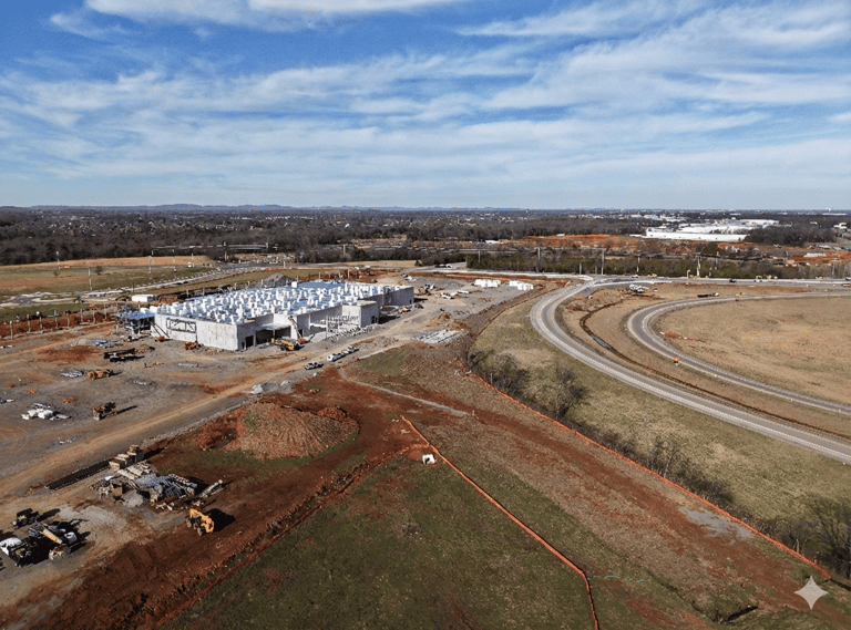 Aerial site progression of the Murfreesboro Buc-ee's construction using Autel Evo Max 4T RTK