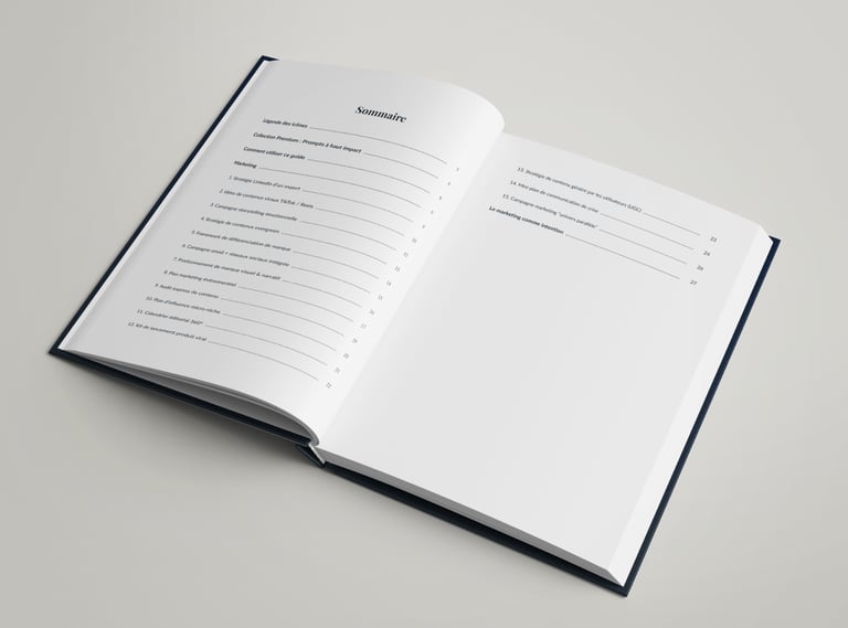 Sommaire ebook marketing