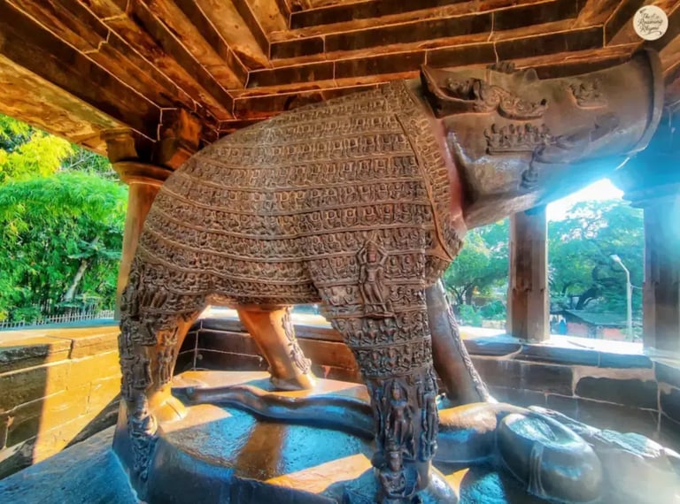 Sculpture of Varaha Avtar, the boar incarnation of Vishnu, at Varaha Temple Khajuraho India