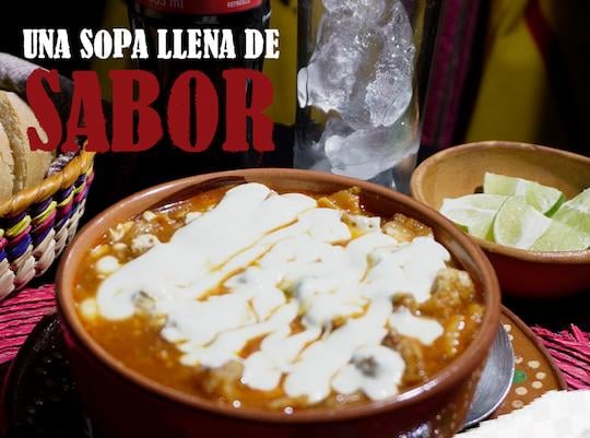 Imagen promocional de sopa azteca