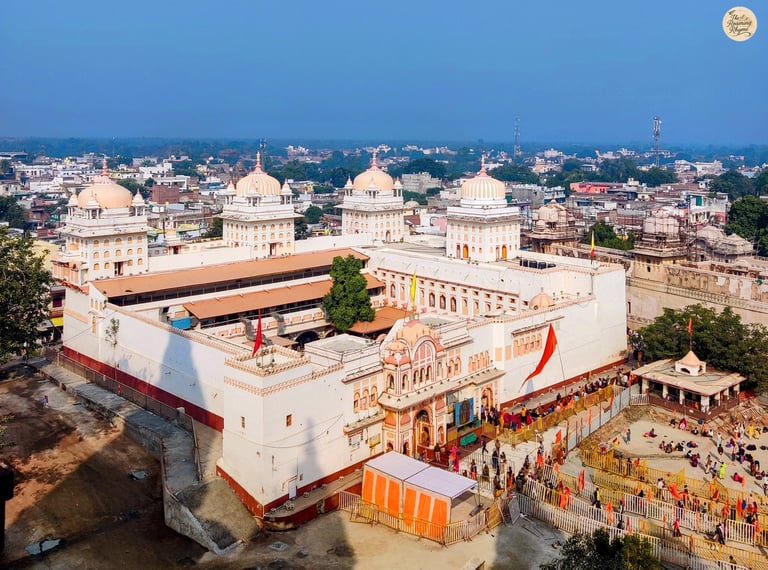 Devotees gather at Ram Raja Temple for morning aarti, Orchha