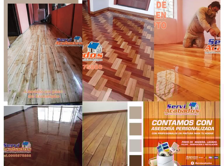 Serviacabados Realizamos la restauración, de pisos pulido y lacado de un piso de madera