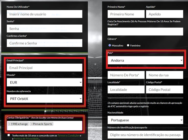 registo bet-football orbitx
