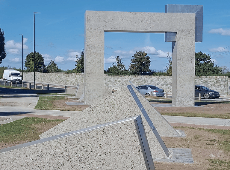 Protectour concrete sculpture by James Hayes, installed by Uniqrete for Laois County Council