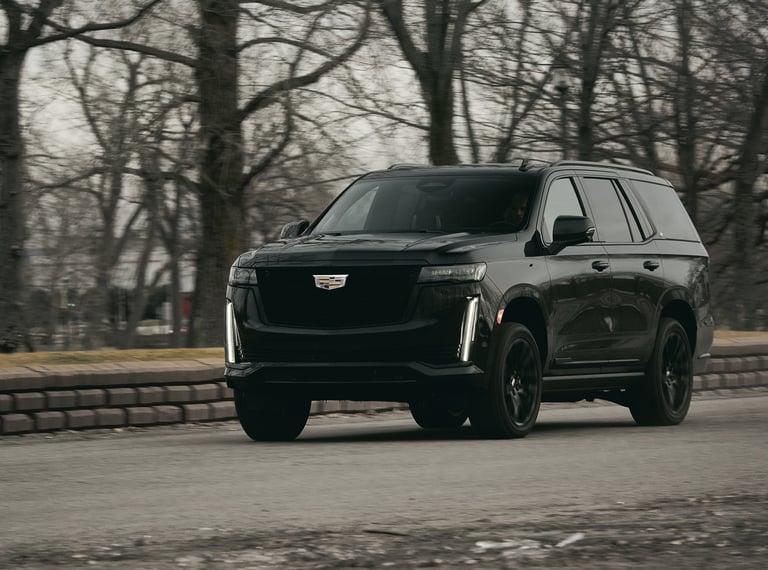 Cadillac Escalade, a symbol of luxury travel in downtown Columbus, Ohio