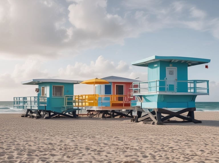 The image features a storefront at night, prominently displaying a sign with the words 'Happy Address' and 'Vacation Rentals' in bright yellow letters on a red background. Below, a large advertisement with the slogan 'Happy Address is where you feel happy' is visible, alongside logos of companies such as TripAdvisor, Airbnb, and Expedia.