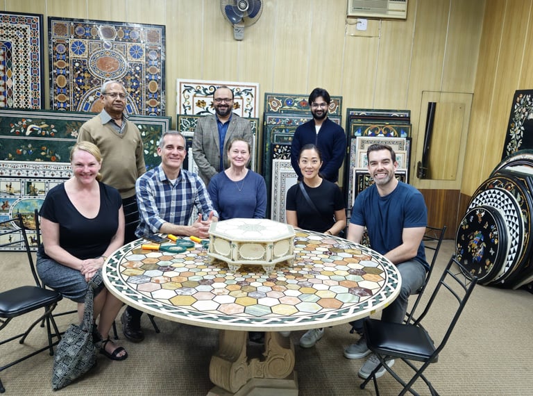 Former US ambassador to India Eric Garcetti at Marble museum