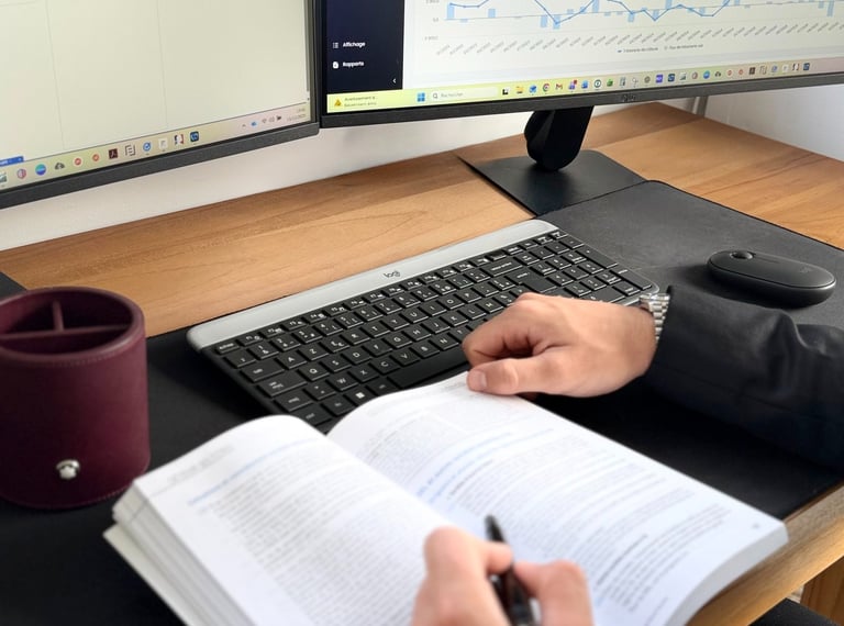 Expert comptable en train de travailler