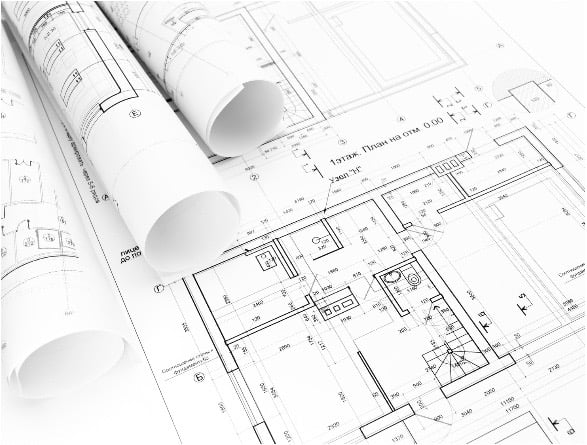 a blueprinted architectural plan of a house