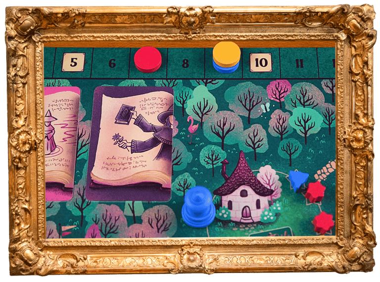 The Witches' Road board game by Fiammingo Games hidden flamingo