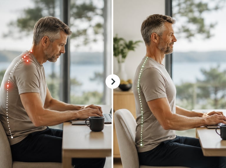 Lien entre mobilité des épaules et posture chez un homme de 50 ans