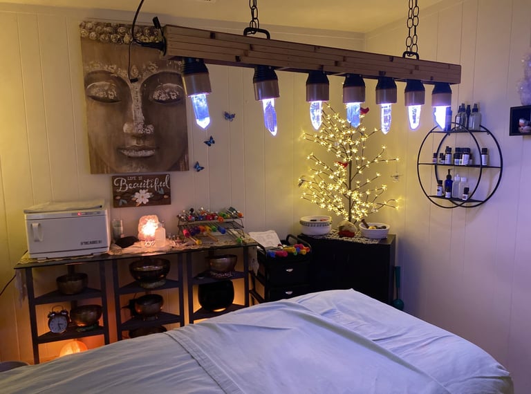 Soul Synergy Bodyworks massage bed area room overview, Helena, MT
