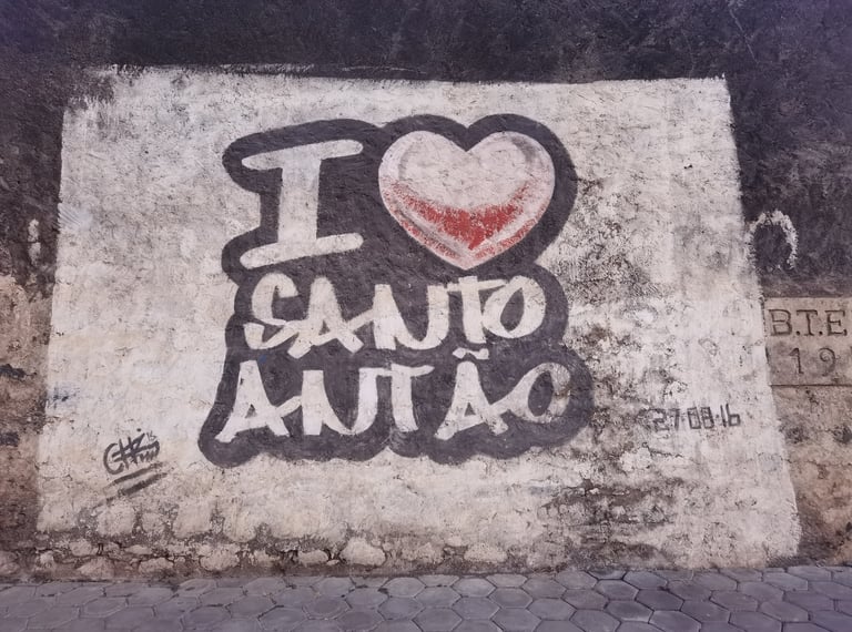 mural painting in Cape Verde, I Love Santo Antao