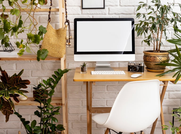 plantas no home office