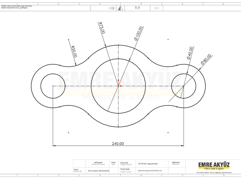 2 boyutlu zor çizim, zor 2d örnek, solidworks zor 2d, autocad zor 2 boyutlu örnek