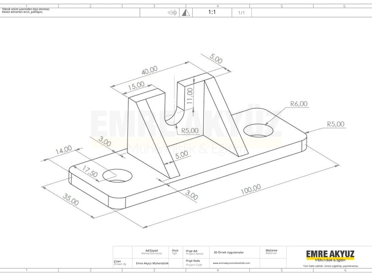 solidworks örnek çizim, solidworks örnek uygulama, zor çizimler, emre akyüz eğitim, solidworks eğiti