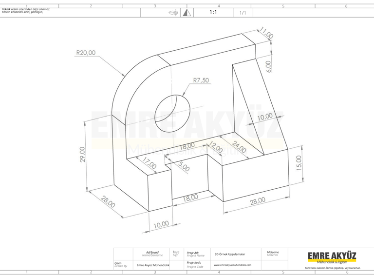 solidworks eğitim çizimleri, solidworks ders çizimleri, solidworks sınıf çizimleri, autocad çizim