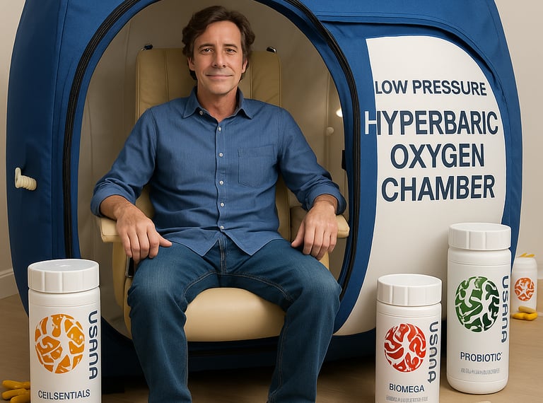 o2 Bajo Presión, Oxigenoterapia en cámara hiperbárica y complementos alimenticios