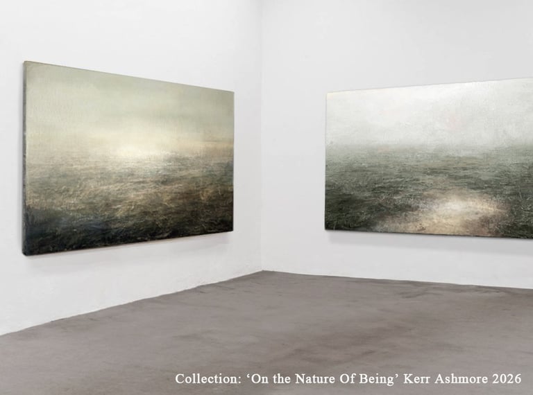 two abstract landscapes from Kerr Ashmore's new collection in progress, 'On the Nature of Being'
