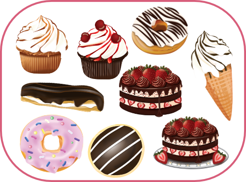 sticker sheet with sweets