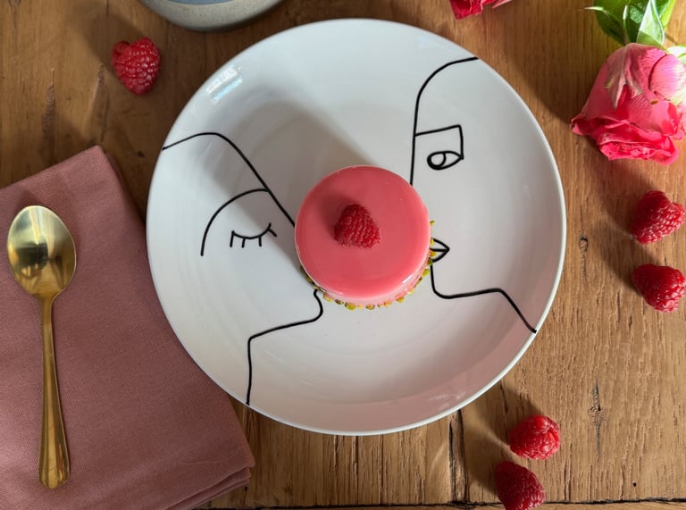 entremet pistache framboise