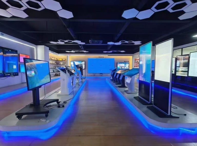 claratech's show room of commercial displays