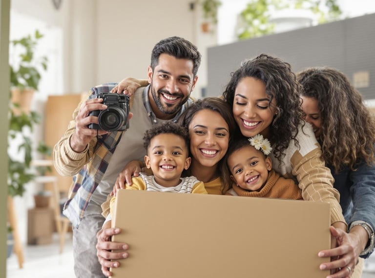 a family moving into new home