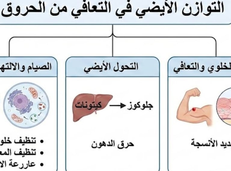 التوازن الأيضي في التعافي من الحروق | الصيام، الالتهام الذاتي والبناء الخلوي 🔥