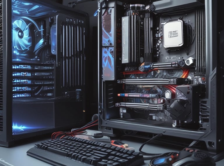 Technician carefully replacing a laptop screen in a cozy Norfolk workshop.