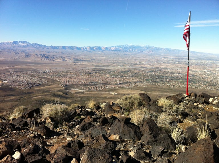 View of the Las Vegas Valley from atop Black Mountain in Nevada