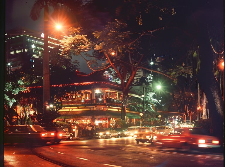 Night-time scene in Asian city in 1978