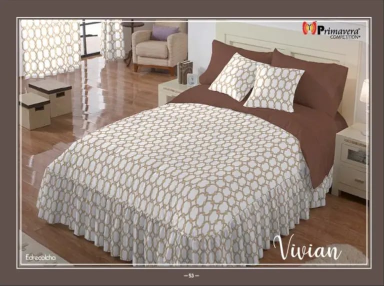 Edrecolcha cafe modelo Vivian de la marca Colchas Primavera