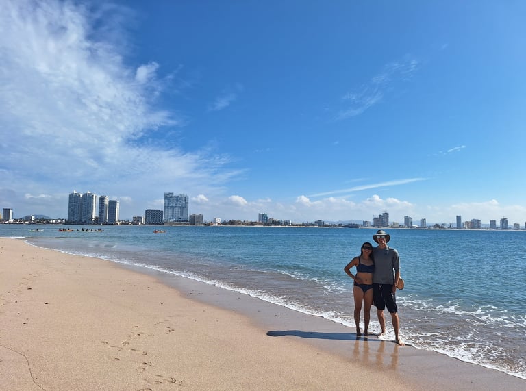 View of Mazatlán golden zone from Deer Island