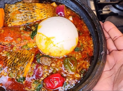 Banku and okro soup