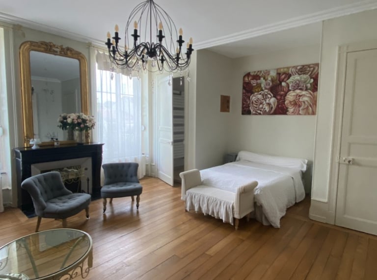 The master bedroom of the Maison de Maître, manor house
