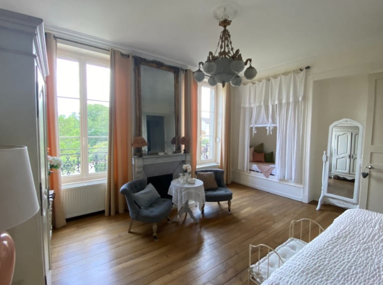 The ladies' bedroom of the Maison de Maître, manor house