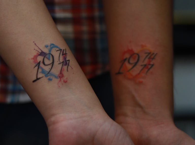 couple year tattoo at Dudo's Tattoos Hyderabad