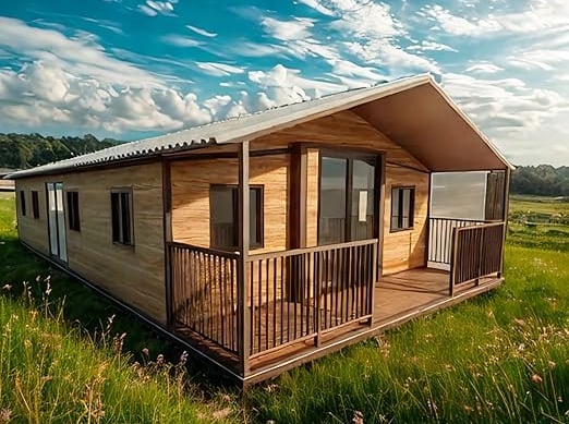 one story container home in the country