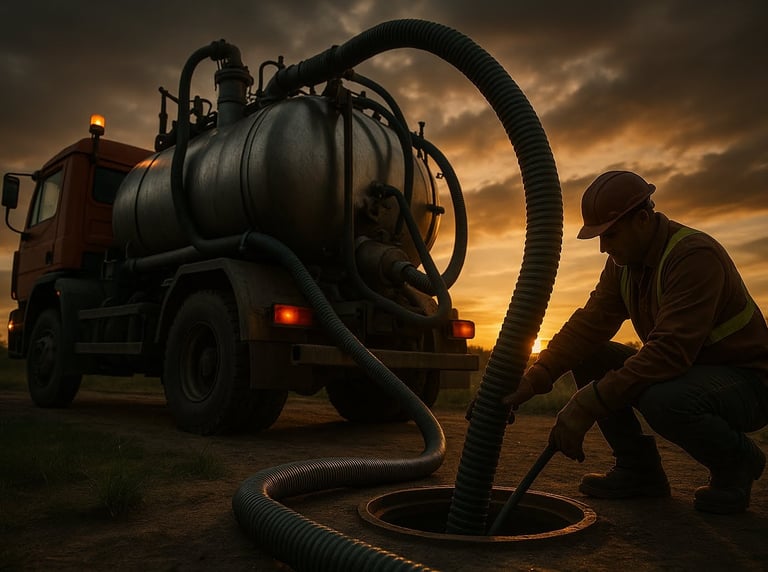 sucção com maquinário