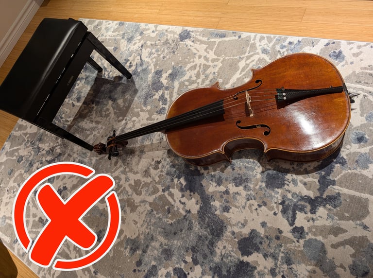 Unacceptable resting position for cello