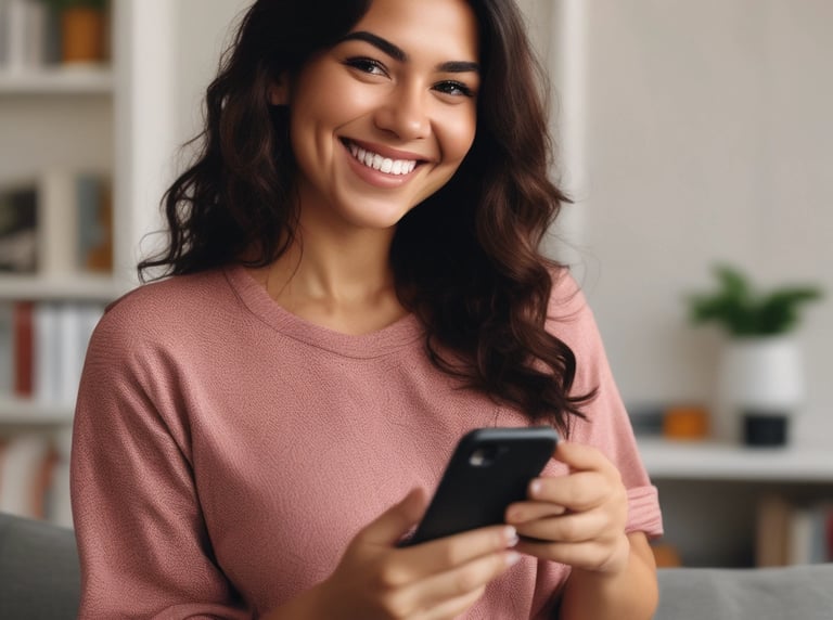 A cozy workspace with a laptop, a gift box, and a cup of coffee on a wooden table.