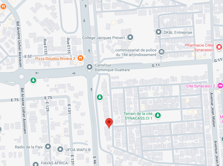 Carte GPS du Club Abidjan HSE