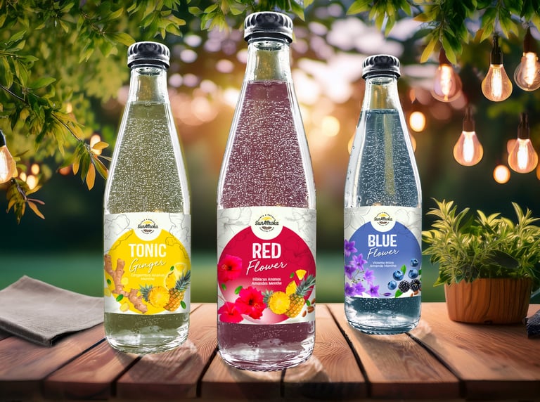 Packagings vue de face boissons sens naturel