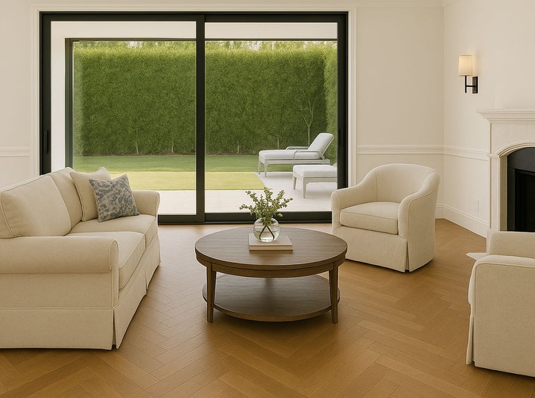 Neutral transitional furniture living room by Solo Home Decor with beige sofa