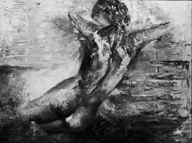 Misterio oculto. Serie grises. Oleo