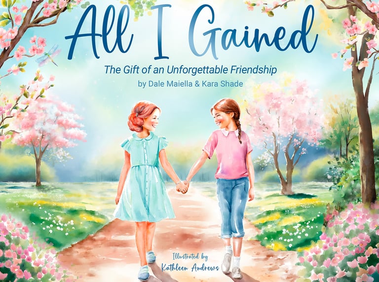 Children Book Illustration All I Gained Watercolor Friends Illustrated Cherry Blossoms Trees Garden