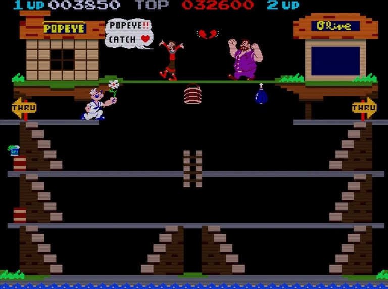 Popeye Arcade Olive Oyl Catching Hearts