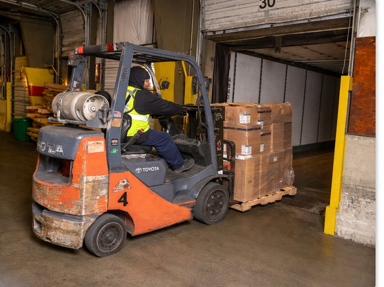 logistics coordination forklift loading equipment for delivery execution